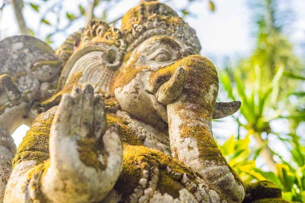 Estatua Ganesha Cubierta Musgo Parque Isla Bali — Foto de Stock