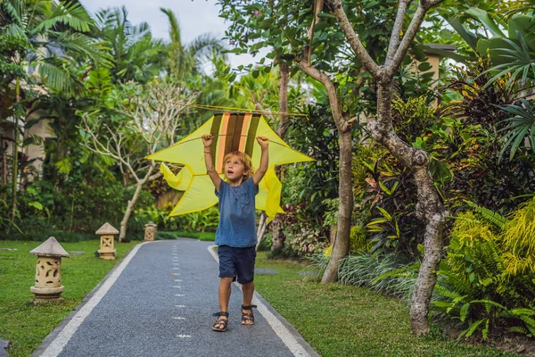 Çocuk Parkı Ubud Endonezya Bali Adası Nda Uçan Uçurtma Başlatma — Stok fotoğraf