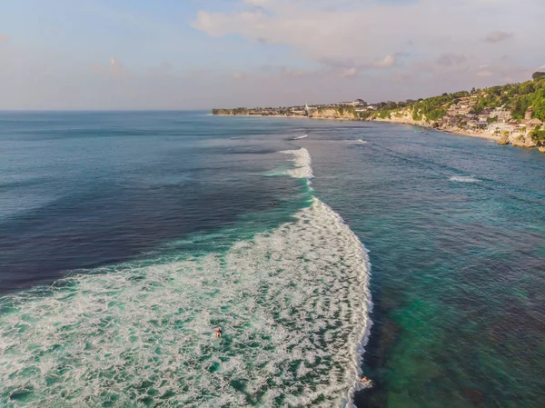 Zdjęcia Lotnicze Malowniczym Kurorcie Dreamland Beach Bali Indonezja — Zdjęcie stockowe