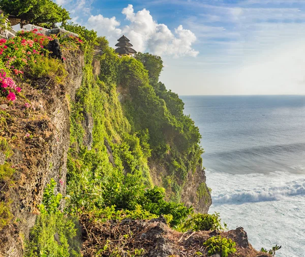 Paisaje Del Templo Pura Luhur Uluwatu Acantilado Rocoso Bali Indonesia — Foto de Stock