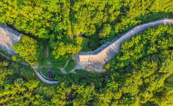 Havadan Görünümü Yeşil Ormanlık Fort Vladivostok Rusya — Stok fotoğraf