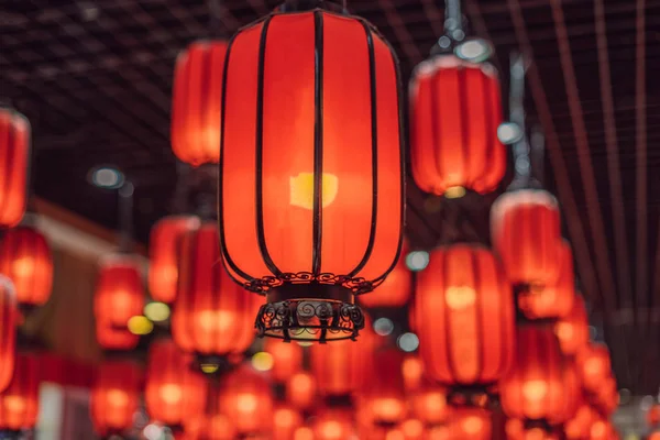 Chinesische Rote Laternen Zum Chinesischen Neujahr Chinesische Laternen Beim Neujahrsfest — Stockfoto