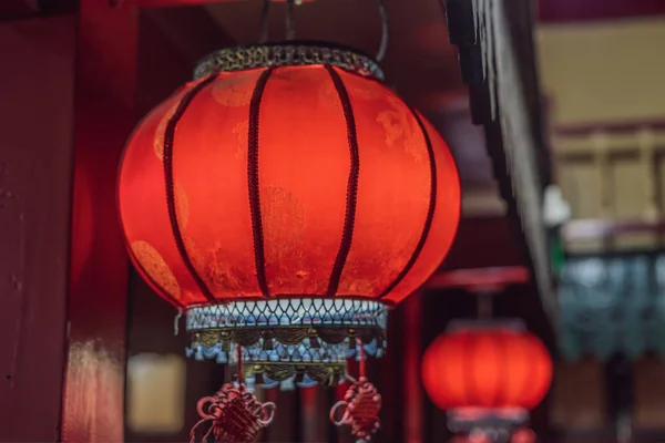 Chinesische Rote Laternen Zum Chinesischen Neujahr Chinesische Laternen Beim Neujahrsfest — Stockfoto