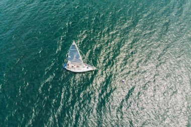 Yelkenli Yatlar. Serisi tekneler ve gemiler. Uçak fotoğraf