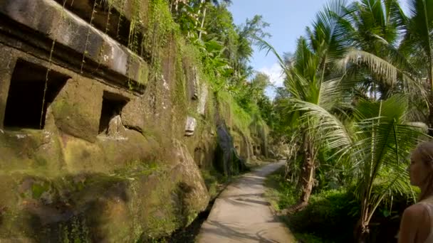 Åtgärd kamera skott av Gunung Kawi templet omgivningen — Stockvideo