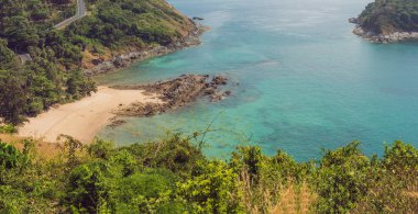 günbatımı promthep cape ve yanui beach üzerinde. Phuket, Tayland