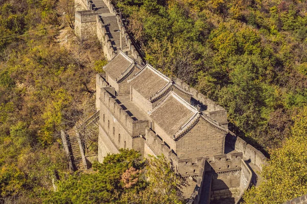 De Chinese Muur. Great Wall of China is een serie van vestingwerken gemaakt van steen, baksteen — Stockfoto