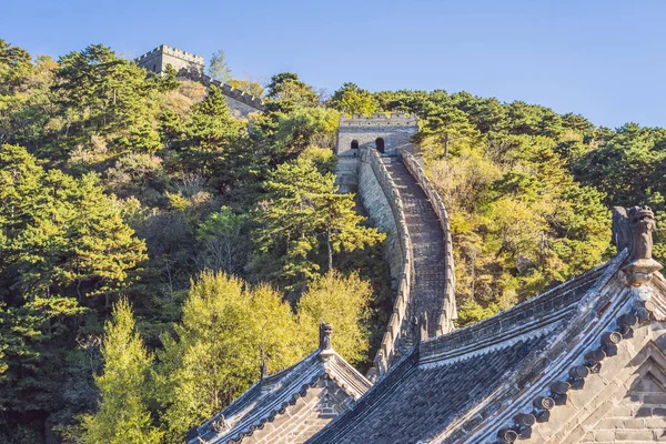 La Grande Muraille de Chine. Grande Muraille de Chine est une série de fortifications en pierre, brique — Photo