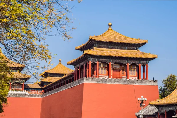 Antiguos palacios reales de la Ciudad Prohibida en Beijing, China — Foto de Stock