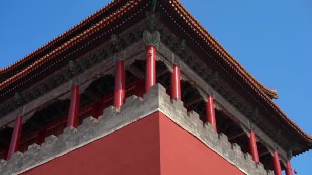 Steadicam shot of a inner part of the Forbidden city - ancient palace of Chinas emperor — Stock Video