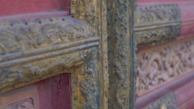 Yasak Şehir - Chinas antik palace İmparator bir iç kısmında eski kapılar closeup çekim