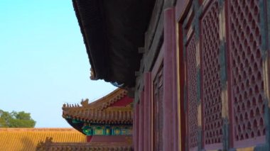 Yasak Şehir - Chinas antik palace İmparator bir iç kısmında eski kapılar closeup çekim