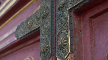 Yasak Şehir - Chinas antik palace İmparator bir iç kısmında eski kapılar closeup çekim