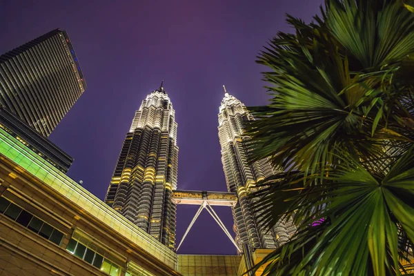 Куала-Лумпур, Малайзія, 18 листопада 2018: Пальмами і хмарочосів в Куала-Лумпурі — стокове фото