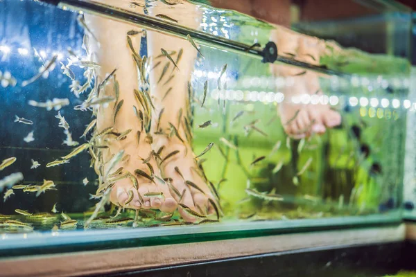 Moeder en zoon in de Fish Spa — Stockfoto