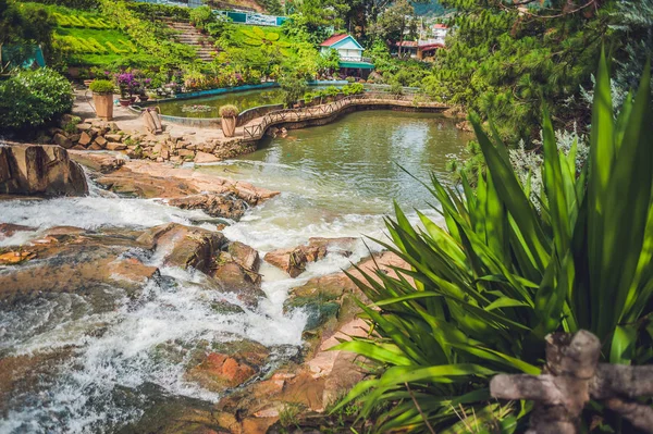 Beautiful Camly waterfall In Da Lat city — Stock Photo, Image