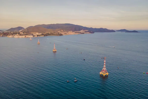 Nha Trang plajındaki teleferik. İHA 'dan hava görüntüsü
