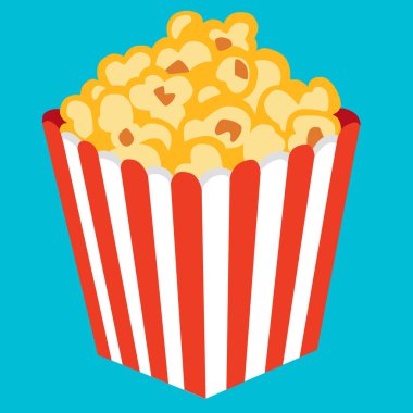 popcorn emoji image design with light blue background