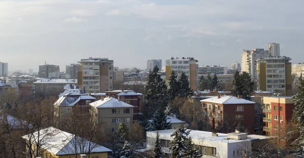 Nieve Ciudad Sofía Bulgaria — Foto de Stock