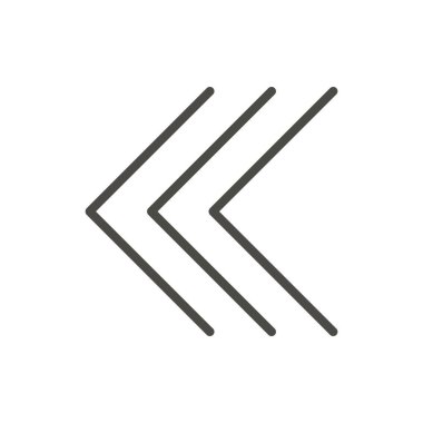 Simge vektör geri. Sol ok sembolü izole hattı. Modaya uygun düz önceki anahat UI işareti bir tasarım. Web sitesi, mobil uygulama için ince lineer grafik piktogram. Logo illüstrasyon. Eps10.