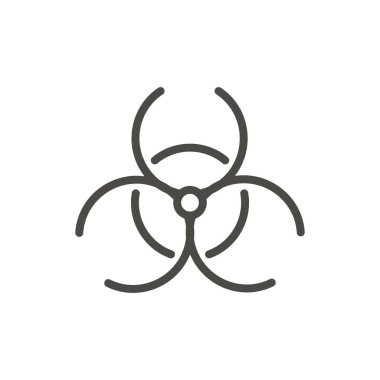 Biohazard simge vektör. Çizgi tehlike bölgesi sembolü izole. Trendy düz anahat UI işareti tasarım. Web sitesi, mobil uygulama için ince lineer grafik piktogram. Logo illüstrasyon. Eps10.