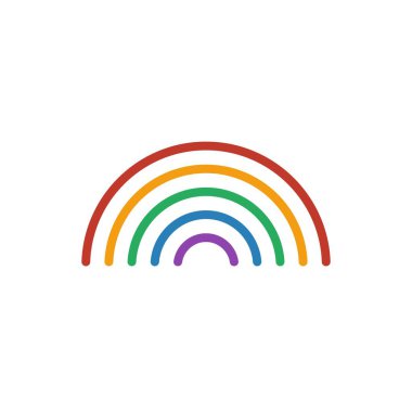 Gökkuşağı renkli simge vektör. Hat hava sembolü izole. Trendy düz anahat UI işareti tasarım. Web sitesi, mobil uygulama için ince lineer grafik piktogram. Logo illüstrasyon. Eps10.