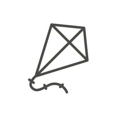 Uçurtma simge vektör. İzole satır sembolü. Trendy düz anahat UI işareti tasarım. Web sitesi, mobil uygulama Logo illüstrasyon için ince doğrusal sinek kağıt uçurtma grafik piktogram. Eps10.