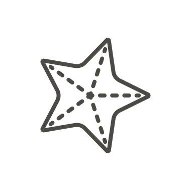 Deniz yıldızı simge vektör. Çizgi deniz yıldız sembolü izole. Trendy düz anahat UI işareti tasarım. Web sitesi, mobil uygulama Logo illüstrasyon için ince lineer grafik piktogram. Eps10.