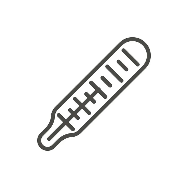 Medicinsk Thermometericon Vektor Line Varm Temperatur Symbol Isolerade Trendiga Platt — Stock vektor