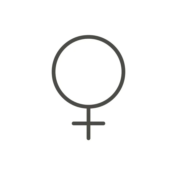 Vetor Ícone Gênero Feminino Linha Mulher Símbolo Sexual Isolado Design —  Vetores de Stock