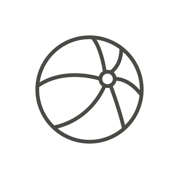 Beachball Icon Vektor Linienvolleyball Symbol Isoliert Trendige Flache Umrisse Schilderdesign — Stockvektor