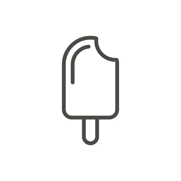 Вектор Значка Морозива Лінія Солодкої Їжі Символ Ізольований Модний Плоский — стоковий вектор