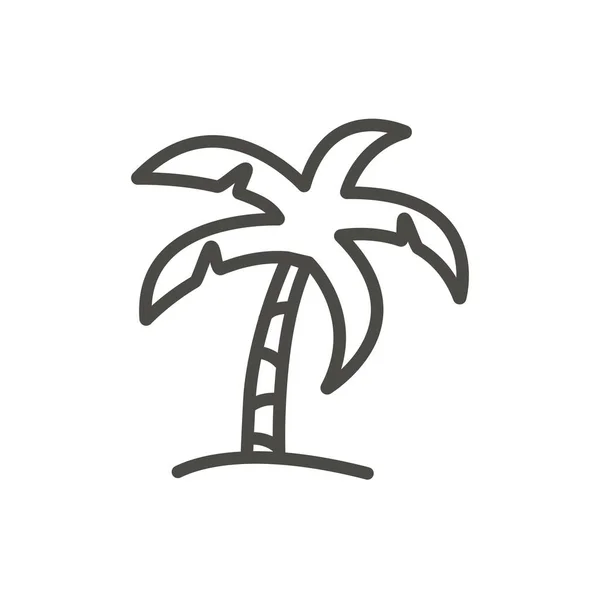 Palm Icon Vektor Linie Strandbaum Symbol Isoliert Trendige Flache Umrisse — Stockvektor