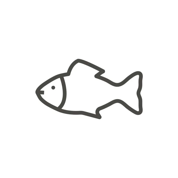 Vettore Icone Pesce Simbolo Linea Isolato Trendy Design Piatto Segno — Vettoriale Stock