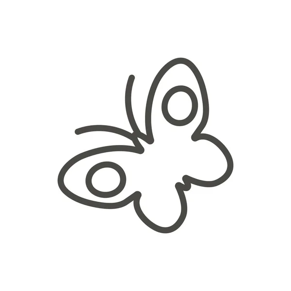Motýl Ikona Vektor Liniový Symbol Izolované Moderní Ploché Obrys Design — Stockový vektor