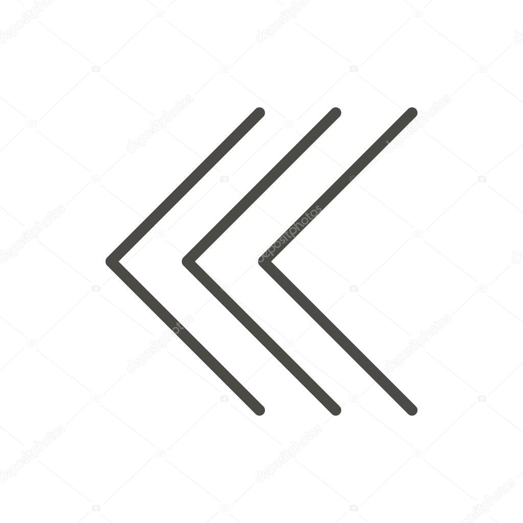 Back icon vector. Line left arrow symbol isolated. Trendy flat previous outline ui sign design. Thin linear graphic pictogram for web site, mobile application. Logo illustration. Eps10.