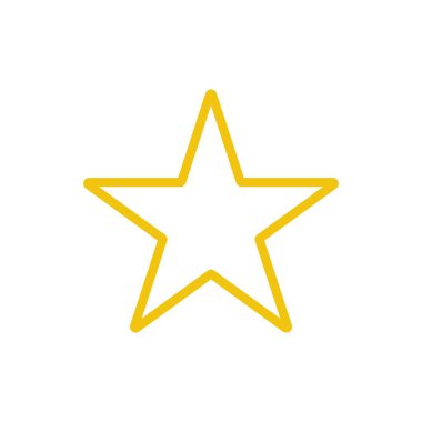 Yıldız renk simge vektör. İzole sarı çizgi rütbe simgesi. Trendy daire favori anahat UI işareti desi