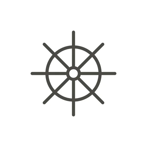 Вектор значка колеса корабля. Символ лінії ізольовано. Модний плоский контур u-знак дизайну. Тонкий лінійний човен — стоковий вектор