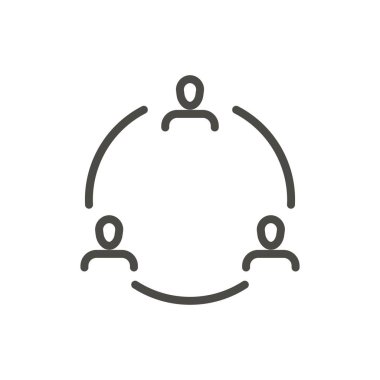 İletişim simge vektör. Anahat iletişim insanlar, satır sohbet sembolü.