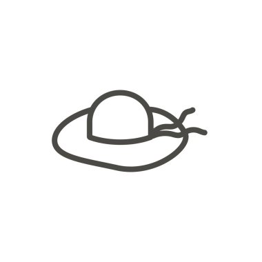 Güneş bir simge vektör şapka. Satır yaz sembolü izole. Trendy düz anahat UI işareti tasarım. İnce doğrusal s