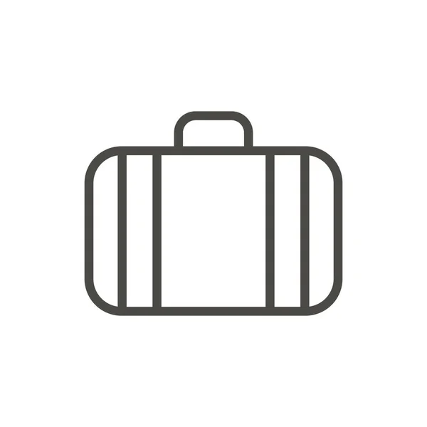 Vetor ícone da mala. Linha de bagagem símbolo isolado. Design de sinal de esboço plano na moda ui. Linear fino —  Vetores de Stock