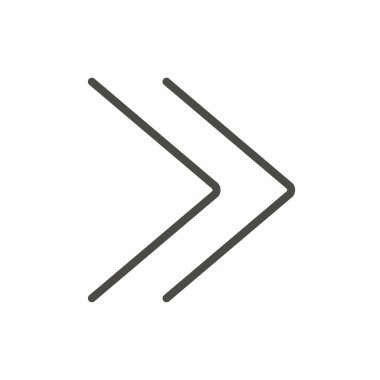 Çift köşeli çift ayraç simgesi vektör. Hızlı ileri sonraki, atlama satırı simgesi.