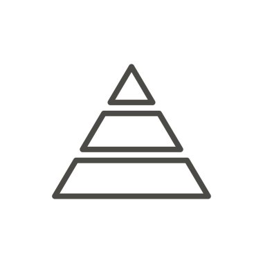 Piramit simge vektör. Satır bussiness pyramide sembolü.