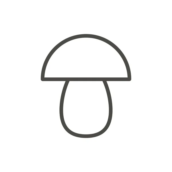 Mushroom icon vector. Outline vegetarian, line mushroom symbol. — Stock Vector