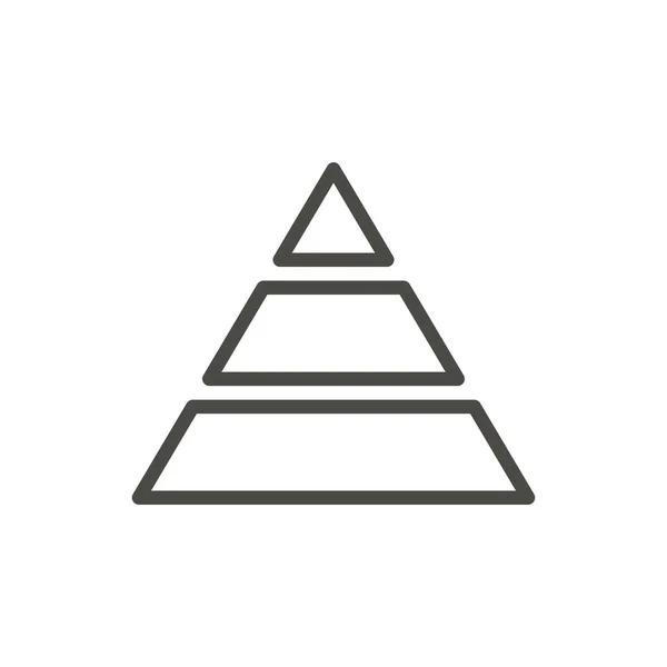 Pyramid ikonen vektor. Bussiness pyramide linjesymbol. — Stock vektor