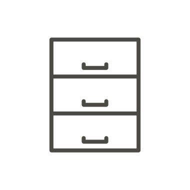 Veri tabanı simge vektör. Anahat arşiv. Satır veri simgesi.