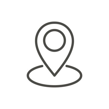 Harita noktası simge vektör. Anahat işaretçi, çizgi gezinti simgesi.