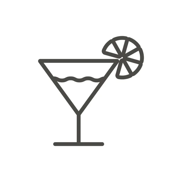 Cocktail icon vector. Outline glass, line drink symbol. — Stock Vector