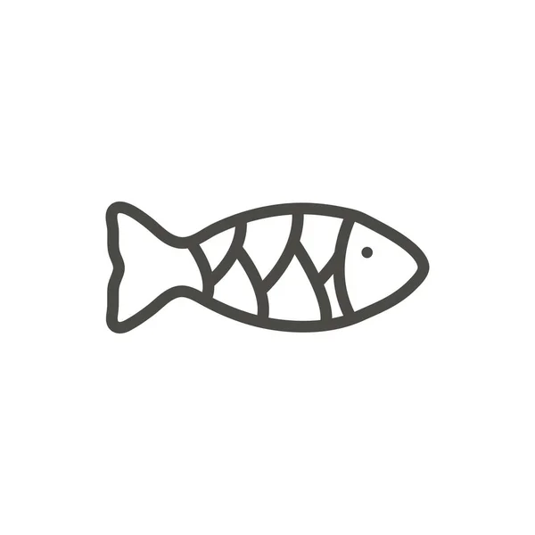 Fish icon vector. Outline food. Line fishing symbol. — Stock Vector