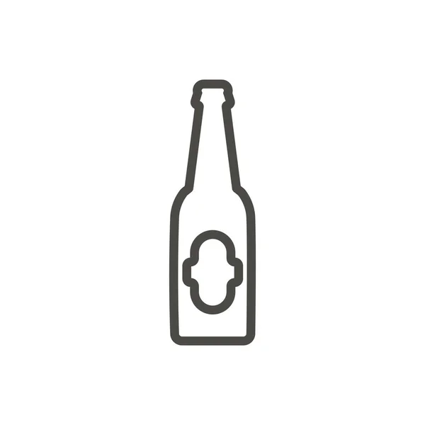 Vecteur d'icône de bouteille de bière. Ligne alcool boisson symbole . — Image vectorielle